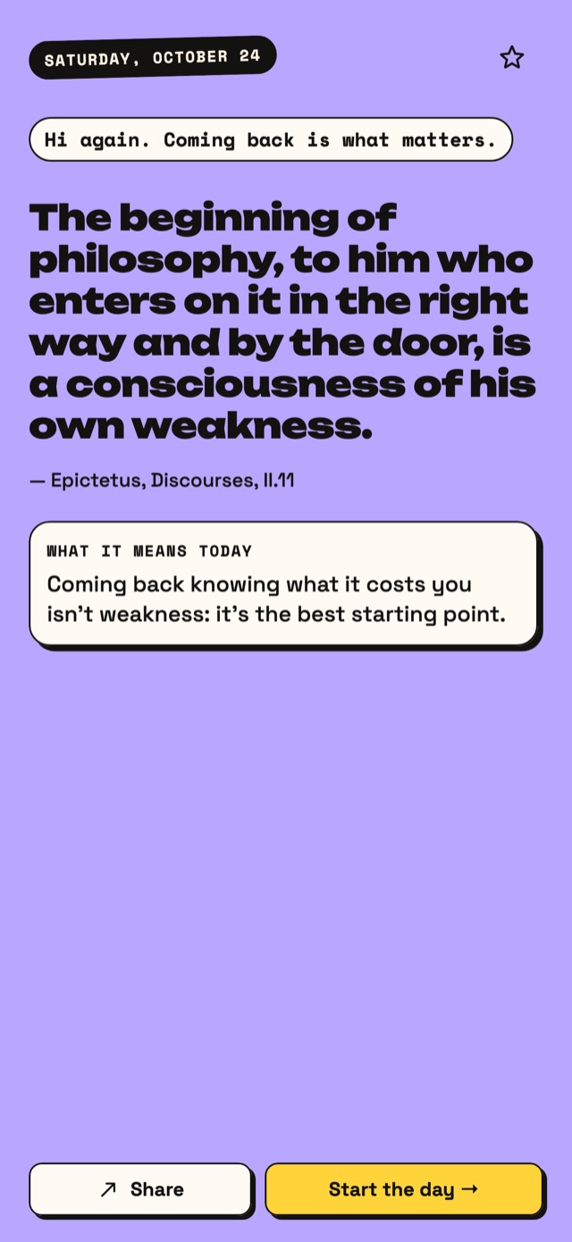 Agenda's quote of the day, by Epictetus.