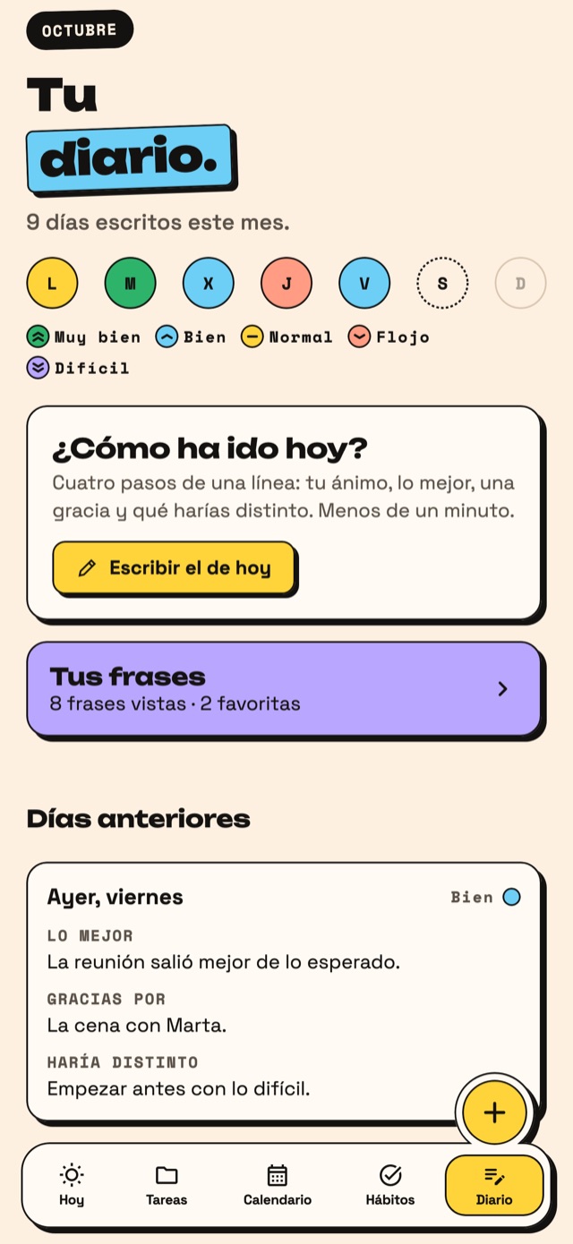 Diario de un minuto de Agenda.